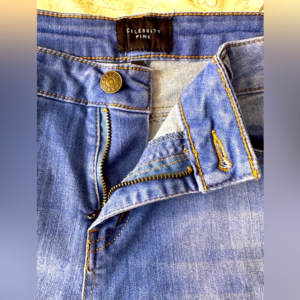 Celebrity Pink Skinny jeans- indigo blue color. Size 7/28